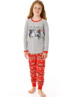 Friends Girls Red Long Sleeve Long Leg Pyjama Set (7 - 14 Years)