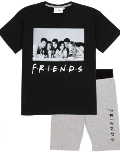 Friends Kids Cycling Short Black Pyjama Set (7-14 Years)