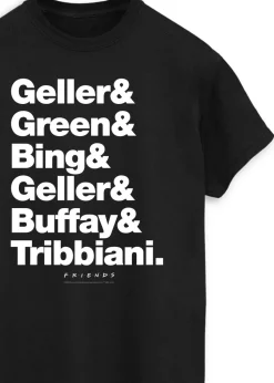 Friends Last Names Black Boyfriend Fit T-Shirt