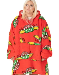 Friends Unisex Red Central Perk Logo Blanket Hoodie