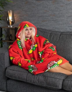 Friends Unisex Red Central Perk Logo Blanket Hoodie