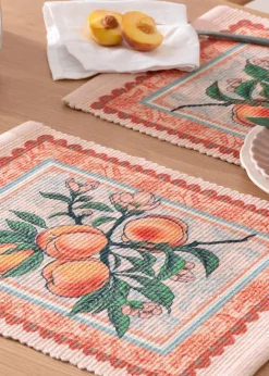 furn. Anemone Peaches Indoor/Outdoor Placemats