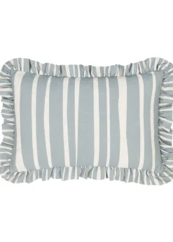 Furn Carmon Stripe Ruffle Blue Cushion (40 x 60 x 8 cm)