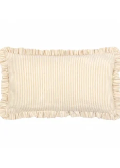 Furn Les Fleurs Embroidered Ruffle Yellow Cushion (30 x 50 x 8 cm)