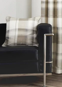 Fusion Balmoral Check Natural Filled Cushion (43cm x 43cm)