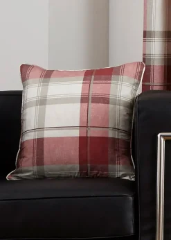 Fusion Balmoral Check Red Filled Cushion (43cm x 43cm)