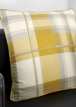 Fusion Balmoral Check Yellow Filled Cushion (43cm x 43cm)