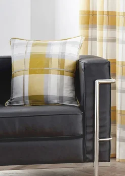 Fusion Balmoral Check Yellow Filled Cushion (43cm x 43cm)