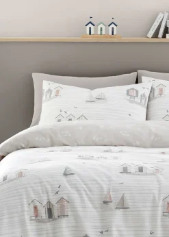 Fusion Beach Huts Natural Duvet Cover Set