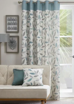 Fusion Beechwood Blue Eyelet Curtains