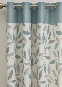 Fusion Beechwood Blue Eyelet Curtains