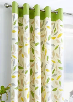 Fusion Beechwood Green Eyelet Curtains