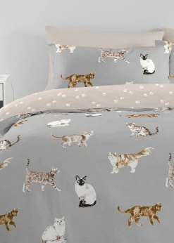 Fusion Cats Grey Duvet Cover Set