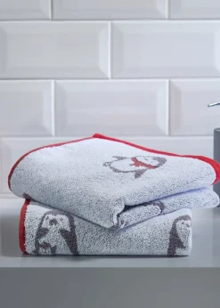 Fusion Christmas Penguins Hand Towel