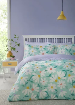 Fusion Daisy Reversible Duck Egg Duvet Cover Set