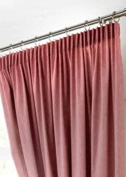 Fusion Dijon Blackout Pink Pencil Pleat Curtains