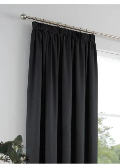 Fusion Galaxy Dimout Black Pencil Pleat Curtains