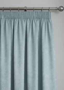 Fusion Galaxy Dimout Blue Pencil Pleat Curtains