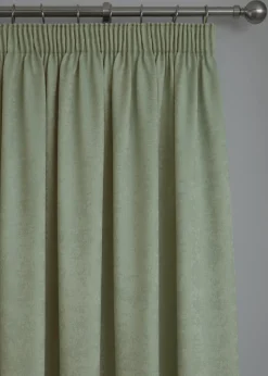 Fusion Galaxy Dimout Green Pencil Pleat Curtains