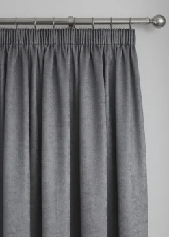 Fusion Galaxy Dimout Grey Pencil Pleat Curtains