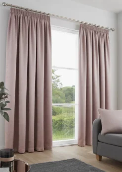 Fusion Galaxy Dimout Pink Pencil Pleat Curtains