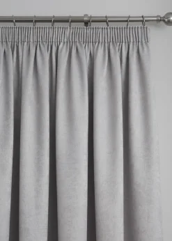 Fusion Galaxy Dimout Silver Pencil Pleat Curtains