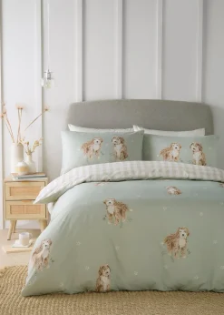 Fusion Hattie The Cockapoo Reversible Green Duvet Cover Set