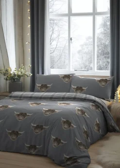 Fusion Highland Cow Grey Duvet Cover Set