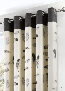 Fusion Idaho Grey Eyelet Curtains