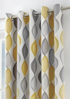 Fusion Lennox Grey Eyelet Curtains