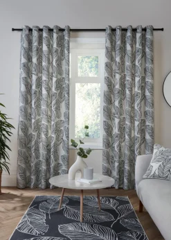 Fusion Matteo Black Eyelet Curtains