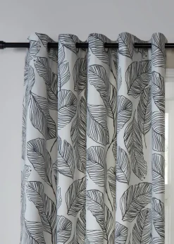 Fusion Matteo Black Eyelet Curtains