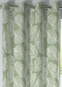 Fusion Matteo Green Eyelet Curtains