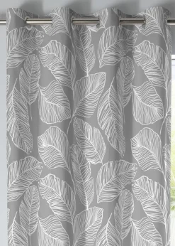 Fusion Matteo Grey Eyelet Curtains