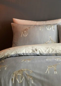 Fusion Milo Giraffe Grey Reversible Duvet Cover Set