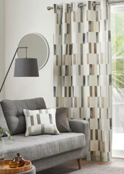 Fusion Oakland Natural Eyelet Curtains