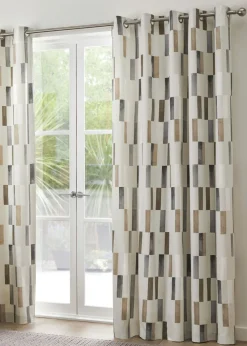 Fusion Oakland Natural Eyelet Curtains