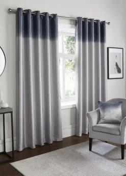 Fusion Ombre Strata Grey Eyelet Curtains