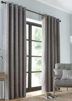Fusion Prado Grey Eyelet Curtains