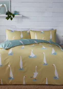 Fusion Puddles The Duck Reversible Yellow Duvet Cover Set