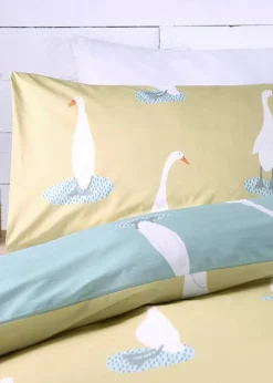Fusion Puddles The Duck Reversible Yellow Duvet Cover Set