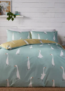 Fusion Puddles The Duck Reversible Yellow Duvet Cover Set