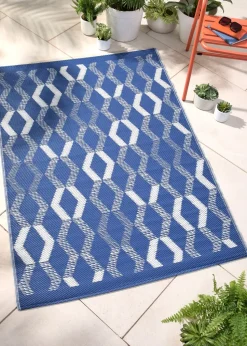 Fusion Rico Outdoor UV Resistant Blue Outdoor Rug