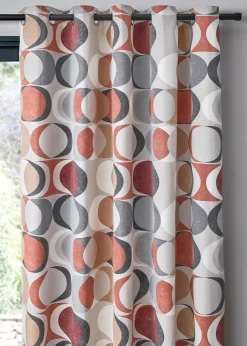 Fusion Sander Red Eyelet Curtains