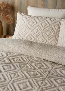 Fusion Snug Romo Natural Pinsonic Fleece Duvet Cover Set