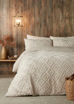 Fusion Snug Romo Natural Pinsonic Fleece Duvet Cover Set