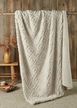 Fusion Snug Romo Natural Pinsonic Fleece Throw (130x180cm)