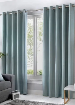 Fusion Sorbonne Blue Eyelet Curtains