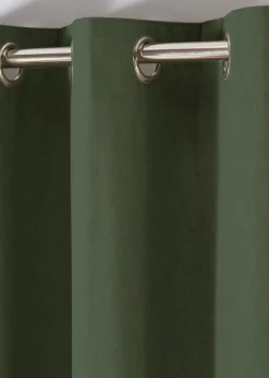 Fusion Sorbonne Bottle Green Eyelet Curtains