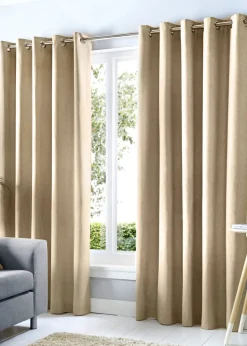 Fusion Sorbonne Natural Eyelet Curtains